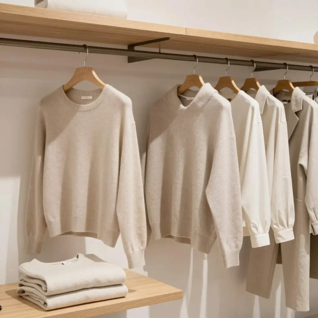 Hauts et essentiels faits main dans une boutique artisanale élégante