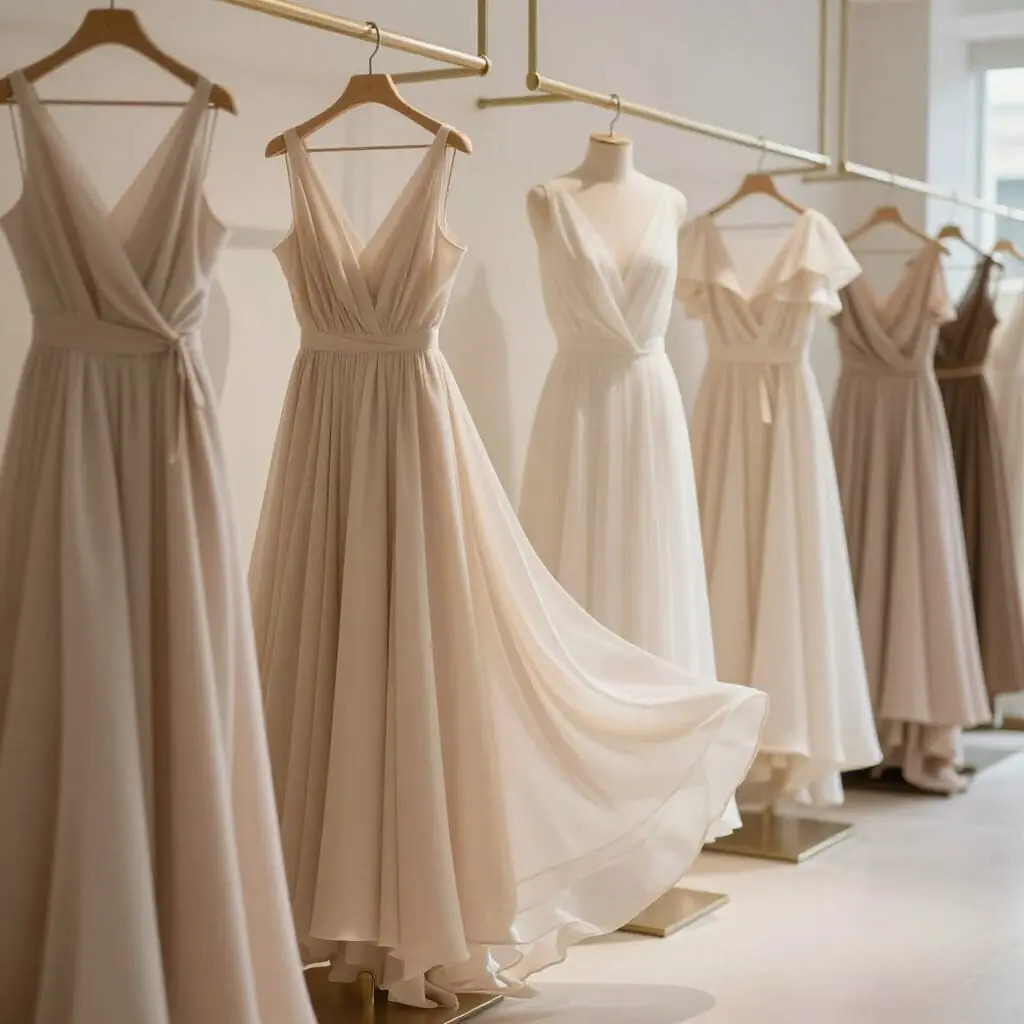 Robes signature artisanales élégantes en boutique couture