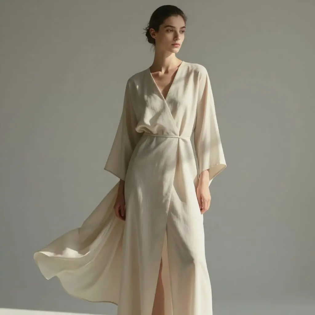 Vêtement sur-mesure élégant porté dans un style minimaliste chic